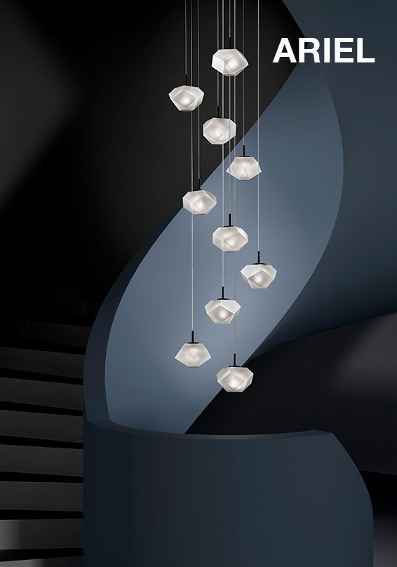 Ariel - Ceiling lamp in vetro soffiato